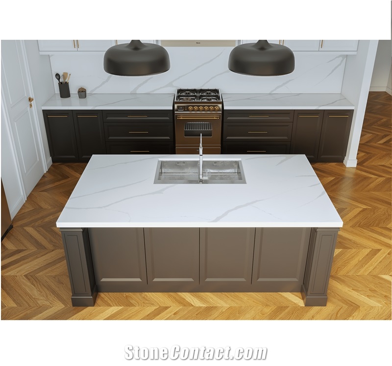 LQ-821 Hot Selling Calacatta Quartz  Made In Vietnam