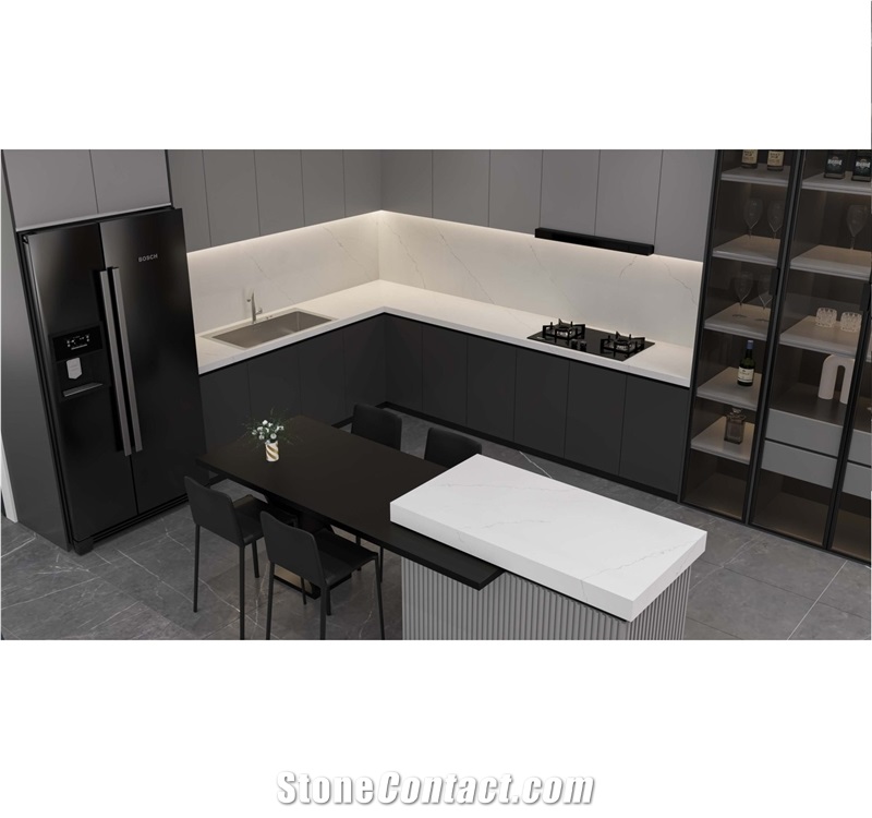 LQ-903 Calacatta Edith Quartz Slabs Vietnam