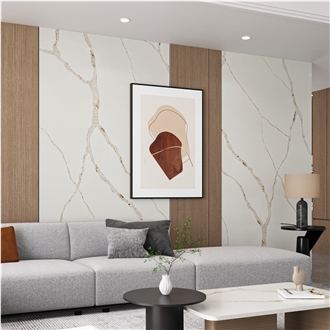 LQ-915 Calacatta Michelo Gold Quartz Slabs Vietnam