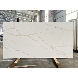 LQ-915 Calacatta Michelo Gold Quartz Slabs Vietnam