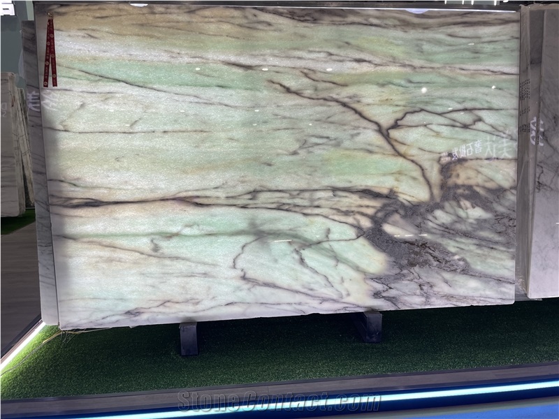 Backlit Wall Marble Slabs Desert Oasis