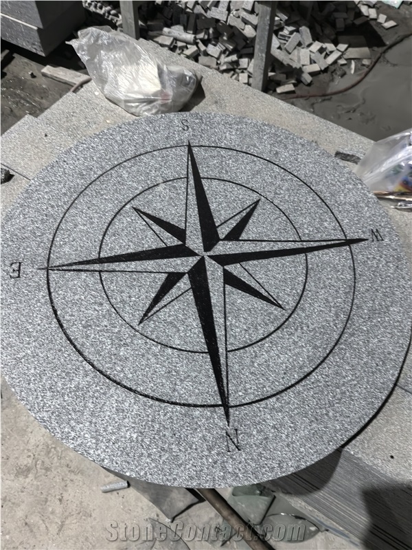 Grey Granite Compass For Garden Walkway  Pool Terrace Pavers