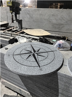 Grey Granite Compass For Garden Walkway  Pool Terrace Pavers