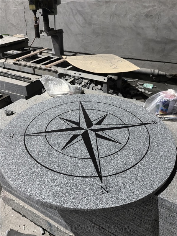 Grey Granite Compass For Garden Walkway  Pool Terrace Pavers