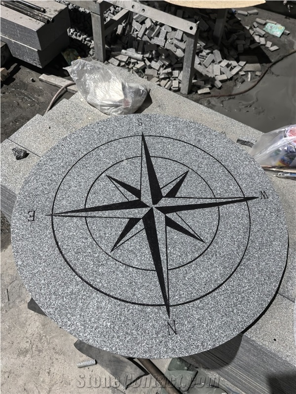 Grey Granite Compass For Garden Walkway  Pool Terrace Pavers