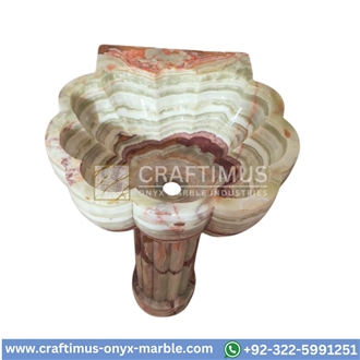 Green Onyx Pedestal Shape Sink Designs Collection