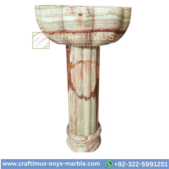 Green Onyx Pedestal Shape Sink Designs Collection
