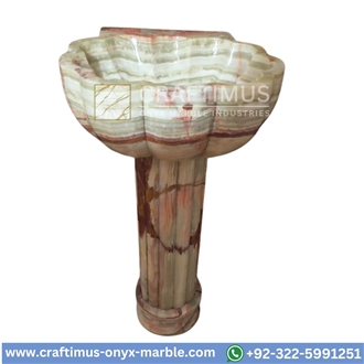 Green Onyx Pedestal Shape Sink Designs Collection