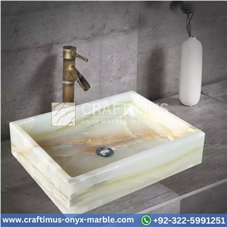 Green Onyx Square Vessel Sink Categories And Collection