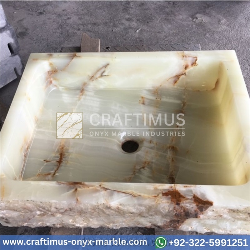 Green Onyx Square Vessel Sink Categories And Collection