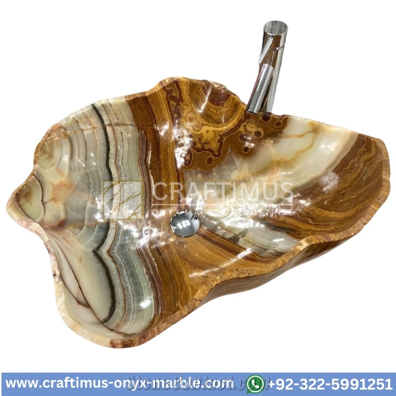Jade Green Onyx Shell Shaped Sinks Design Collection