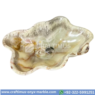 Jade Green Onyx Shell Shaped Sinks Design Collection