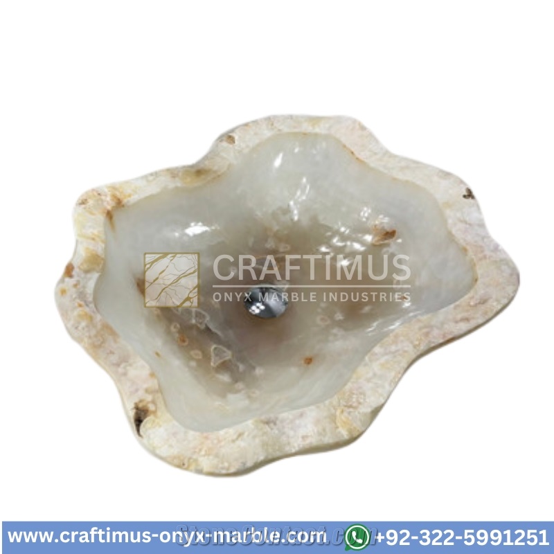 Jade Green Onyx Shell Shaped Sinks Design Collection