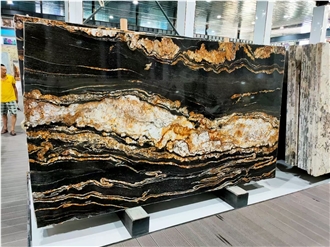 Black Luxury Granite Slabs Tile