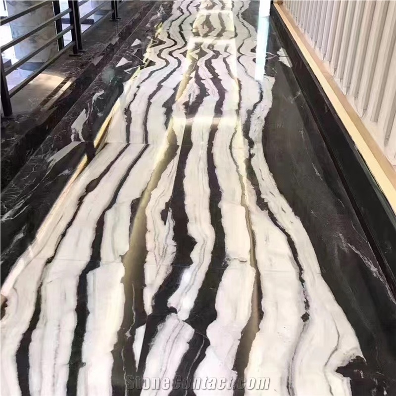China Panda White Marble Polished 2Cm Tiles
