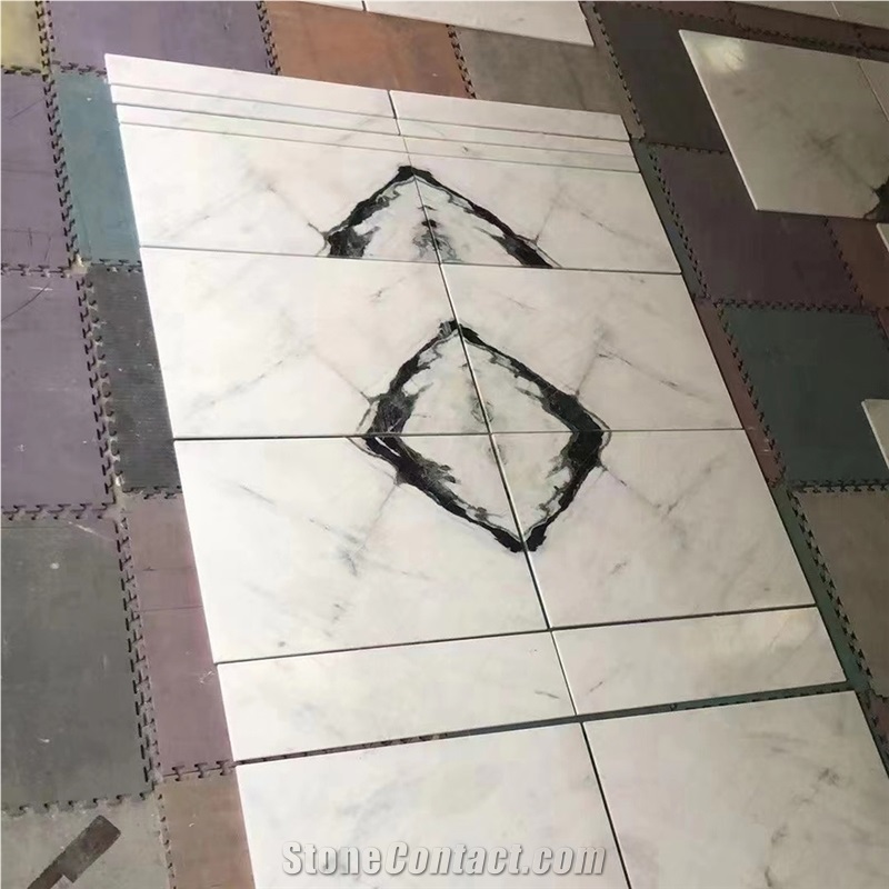 China Panda White Marble Polished 2Cm Tiles