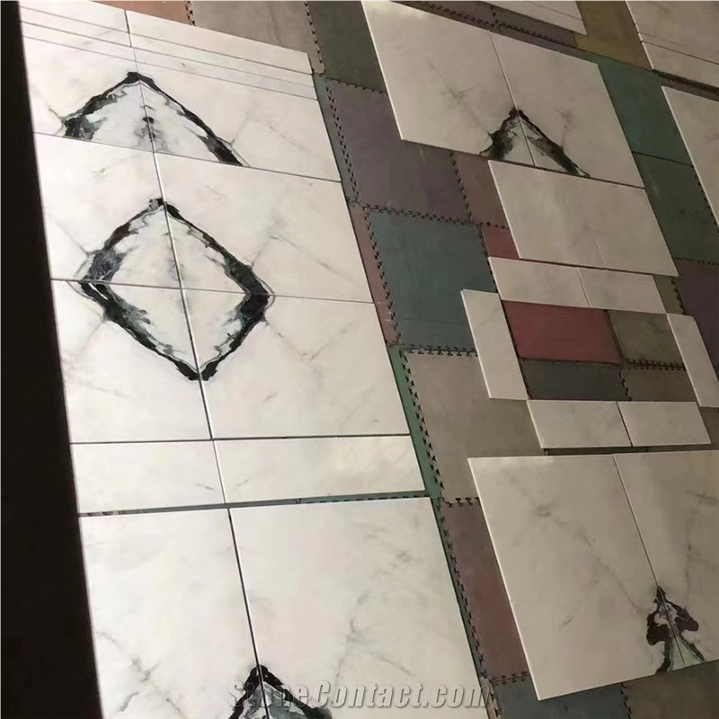 China Panda White Marble Polished 2Cm Tiles
