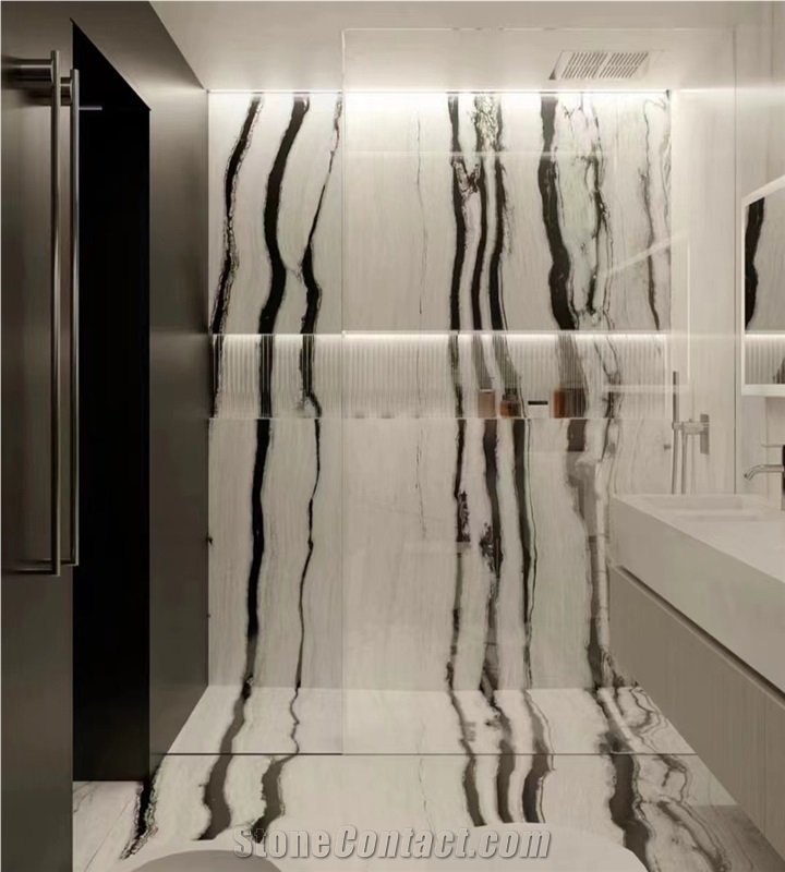 China Panda White Marble Polished 2Cm Tiles