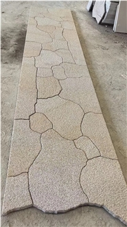 Yellow Rust Granite Ice Cracks Irregular Flagstone