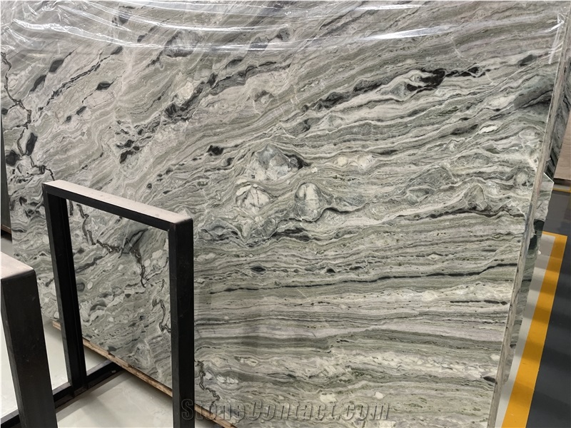 China Dedalus Green Marble Slab Tiles For Countertops