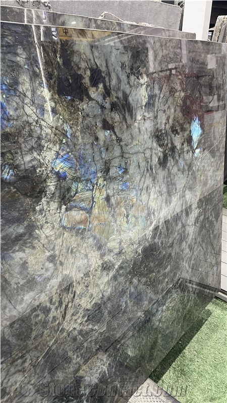 Madagascar Labradorite Blue Granite Tiles For Countertop