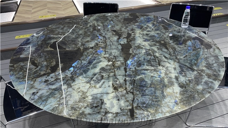 Madagascar Labradorite Blue Granite Tiles For Countertop