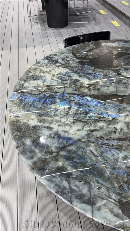Madagascar Labradorite Blue Granite Tiles For Countertop