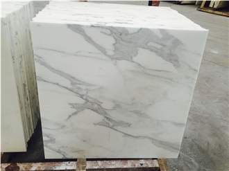 Calacatta White Marble Slabs And Tile With Gray Vein