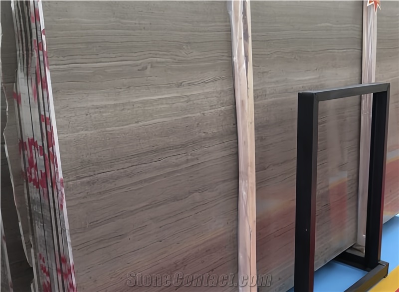 Gray Wooden Grain  Marble Slabs