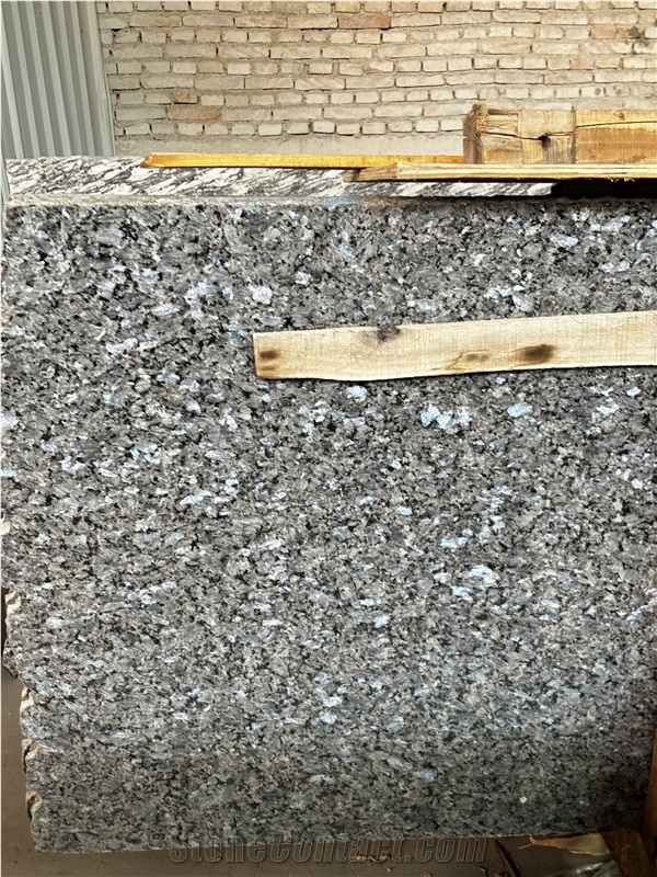 Leathered Polished Silver Pearl Granite Slabs