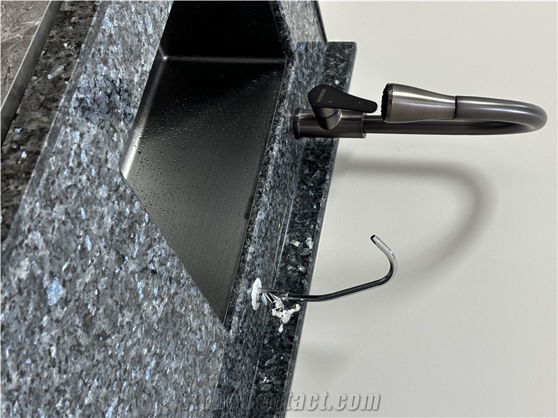 Leathered Polished Silver Pearl Granite Slabs