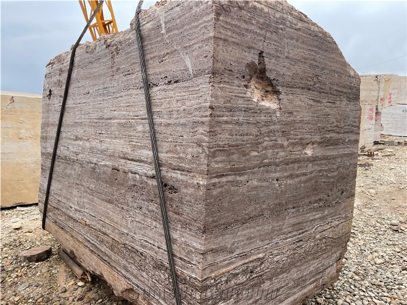 Persian Silver Titanium  Travertine Rough Blocks