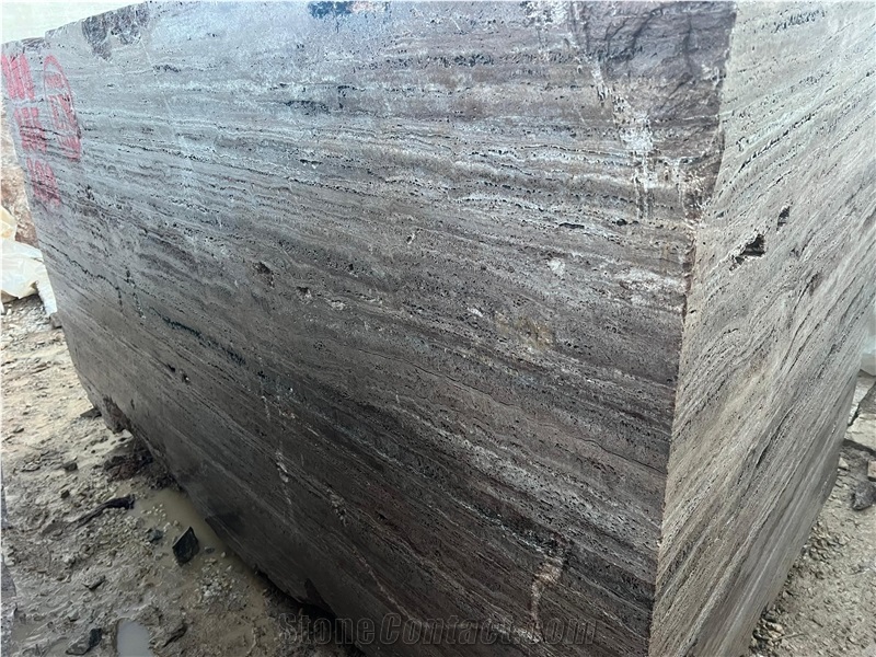 Persian Silver Titanium  Travertine Rough Blocks