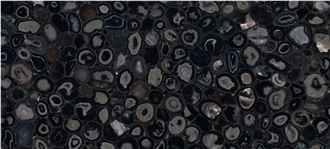 Black Agate Semiprecious Stone Slabs