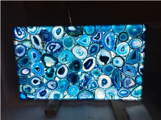 Blue Agate Semiprecious Stone Slabs