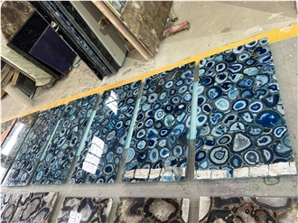 Blue Agate Semiprecious Stone Slabs