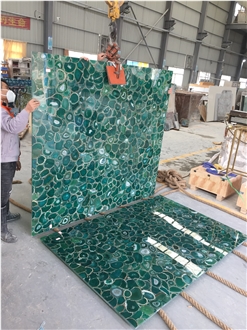 Green Agate Semiprecious Stone Slabs
