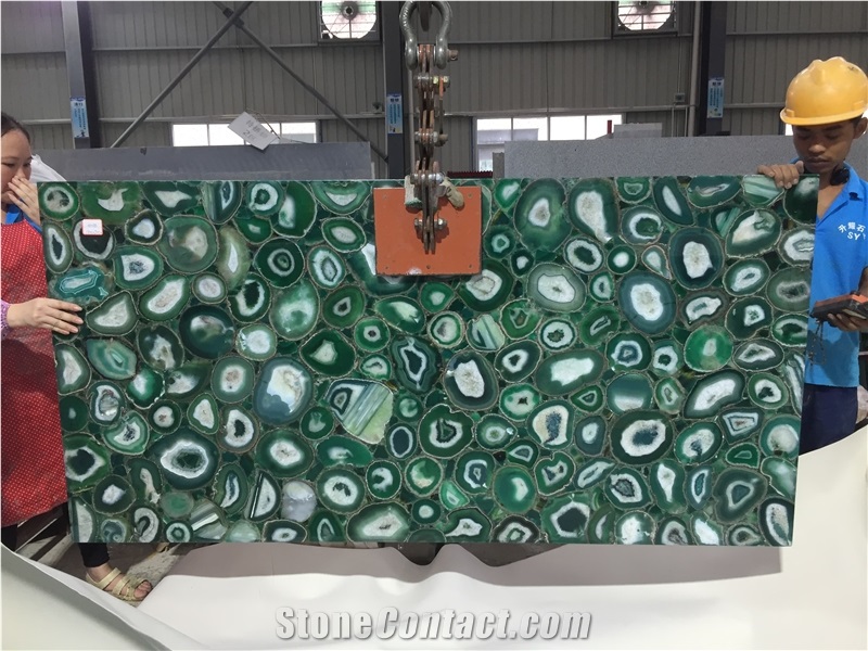 Green Agate Semiprecious Stone Slabs