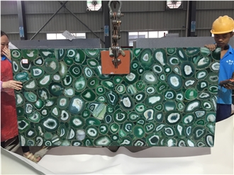 Green Agate Semiprecious Stone Slabs