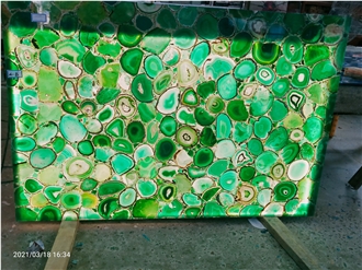 Green Agate Semiprecious Stone Slabs