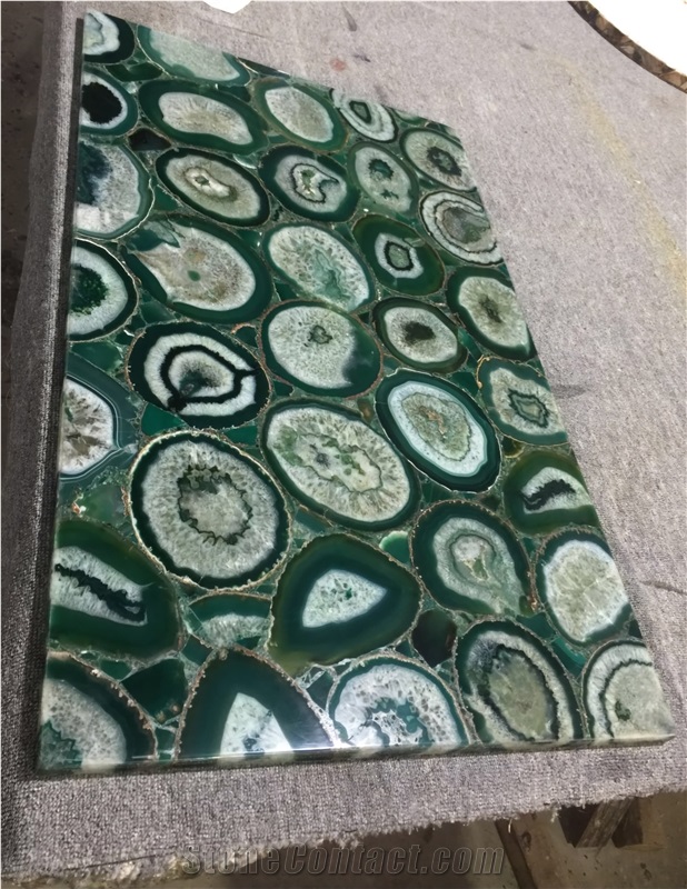Green Agate Semiprecious Stone Slabs