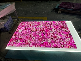 Pink Agate Semiprecious Stone Slabs