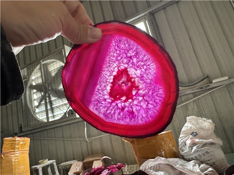 Pink Agate Semiprecious Stone Slabs