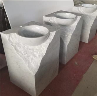 Freestanding Natural Stone Marble Pedestal Basin