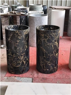Freestanding Natural Stone Marble Pedestal Basin