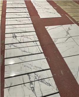 Natural Stone Calacatta White Marble Stair Staircase