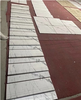 Natural Stone Calacatta White Marble Stair Staircase