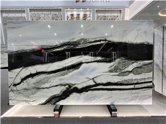 Brazilian Panda White Marble Slabs