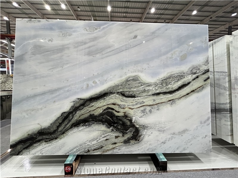 Brazilian Panda White Marble Slabs