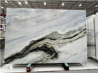 Brazilian Panda White Marble Slabs